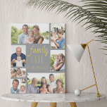 Imitation Canevas Vie familiale 7 Photo Grey et Jaune<br><div class="desc">Toile personnalisée avec vos photos préférées et citation familiale moderne. "Family Life is the Best Life" est écrit en script décontracté et en typographie de police maigre et le design a une palette de couleurs tendance de gris et jaune (modifiable). Ajoutez vos photos, en travaillant dans le sens des aiguilles...</div>