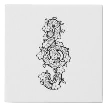 Vine Clef Faux Canvas Imprimer