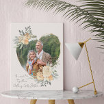 Imitation Canevas Vous et moi ensemble Coeur en forme de cadre photo<br><div class="desc">Toile photo personnalisée affichant votre photo préférée dans un cadre en or géométrique en forme de coeur. Le cadre est décoré de bouquets d'aquarelle de fleurs crème et abricot. Il est écrit avec le libellé "You and Me Together Nothing Gets Better" dans élégant script décontracté manuscrit sur un arrière -...</div>
