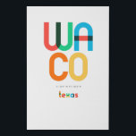 Imitation Canevas Waco Texas Mid Century, Pop Art,<br><div class="desc">Waco Texas classique style de retour rétroactif des années 60 les années 70 et 80. Couleurs primaires lumineuses dans le style art abstrait du XXe siècle avec des éléments géométriques simples. Pop art vintage. Simple et audacieux,  portez haut et fort votre ville natale.</div>