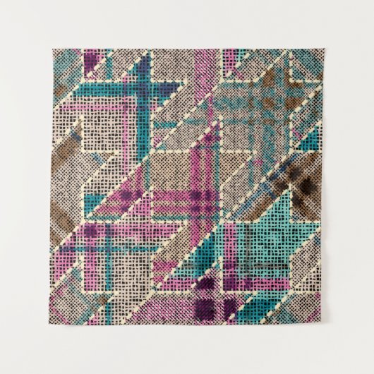 Imitation of indian patchwork pattern with texture wandkleed (Voorkant)