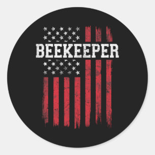 Imker Amerikaanse Vlag USA Patriot Patriottisch T- Ronde Sticker