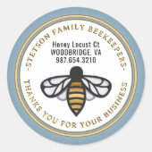 IMKER BUSINESS HONEYBEE LOGO DANK U RONDE STICKER (Voorkant)