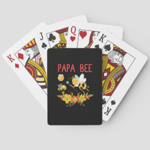 Imker Cadeau Papa Bee Bloemen Pokerkaarten