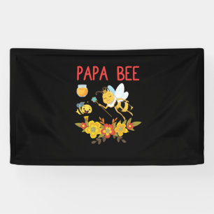 Imker Cadeau Papa Bee Bloemen Spandoek