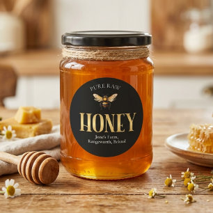 Imker Gouden Honing Stickers – Klassieke Ronde Hon