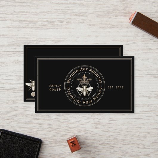 Imker Honey Klantloyaliteit Kaart Punch Zwart (Voorkant / Achterkant in situ)