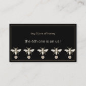 Imker Honey Klantloyaliteit Kaart Punch Zwart (Achterkant)