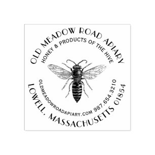 Imker Queen Bee Honey Custom Logo Bijenstempel Rubberstempel