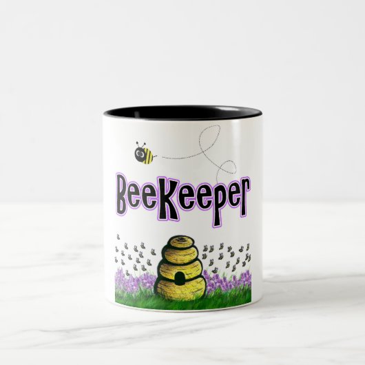 imker tweekleurige koffiemok (Center)