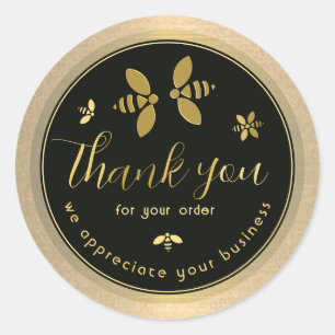 Imkers Honeybee Bedankt voor uw bestellabel Ronde Sticker
