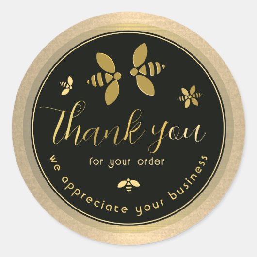 Imkers Honeybee Bedankt voor uw bestellabel Ronde Sticker (Voorkant)