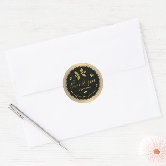 Imkers Honeybee Bedankt voor uw bestellabel Ronde Sticker (Envelop)