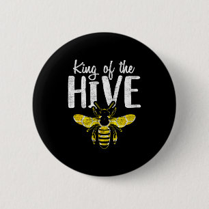 Imkers Koning Van De Bijenkorf Funny Bee Whisper C Ronde Button 5,7 Cm
