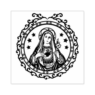Immaculair hart van de Maagd Maria Katholieke Reli Rubberstempel