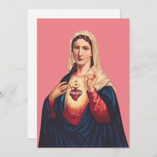 Immaculair hart van Maagd Mary Bedankkaart (Voorkant / Achterkant)