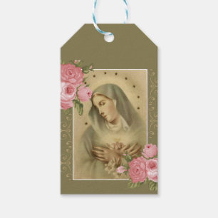 Immaculair hart van Mary Roses Floral Cadeaulabel