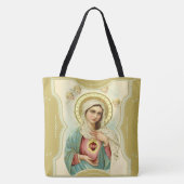  immaculair hart van Mary w/cherubs Tote Bag (Achterkant)