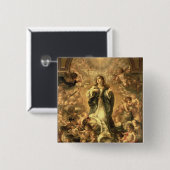 Immaculate Conception, 1670-1672 Vierkante Button 5,1 Cm (Voorkant /achterkant)