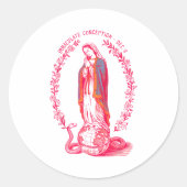Immaculate Conception Dec 8 Virgin Mary Catholic D Ronde Sticker (Voorkant)