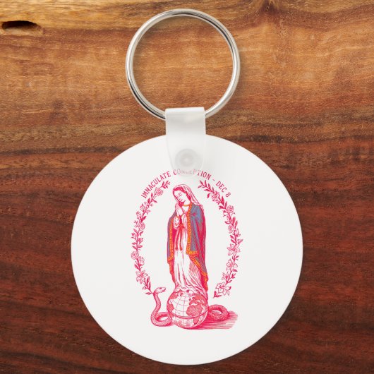 Immaculate Conception Dec 8 Virgin Mary Catholic D Sleutelhanger (Voorkant)