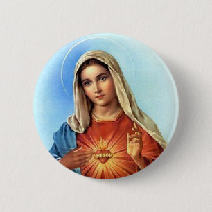 Immaculate Heart Mary Ronde Button 5,7 Cm