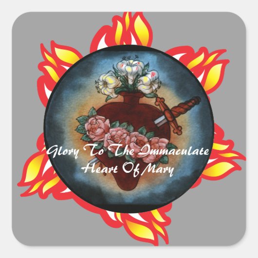 Immaculate Heart Of Mary Vierkante Sticker (Voorkant)