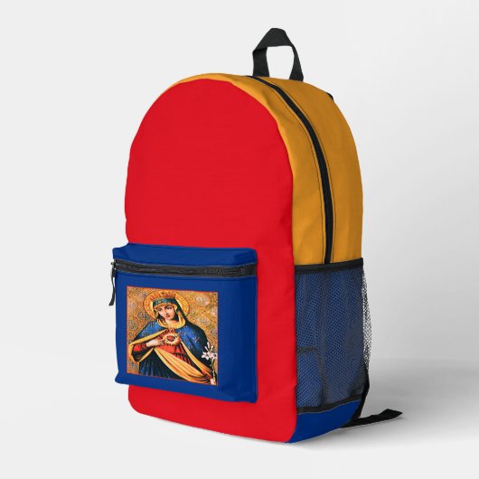 Immaculate Heart van Mary Bedrukte Rugzak (Achterkant Hoek Rechts)