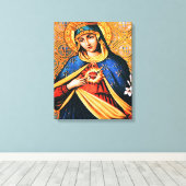 Immaculate Heart van Mary Canvas Afdruk (Insitu (Houten vloer))