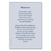 Immaculate Heart van Mary, Memorare Prayer Kaart (Achterkant)