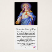 Immaculate Heart van Mary Prayer Kaart (Voorkant /achterkant)