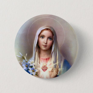 Immaculate Heart van Mary Ronde Button 5,7 Cm