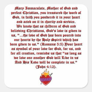 Immaculate Heart van Mary Vierkante Sticker