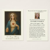 Immaculé Coeur Marie Funérailles Prière catholique (Devant & derrière)