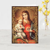 Immaculé Coeurs Madonna et carte de Noël enfant (Fleur jaune)