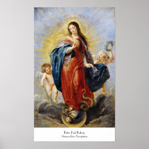 Immaculeren Conception Peter Paul Rubens schilderi Poster