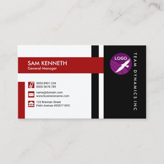 Immaculeren Modern Concise Stylish General Manager Visitekaartje (Voorkant)