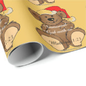 Immanuel God met ons kerstTeddy Cadeaupapier (Rol Hoek)