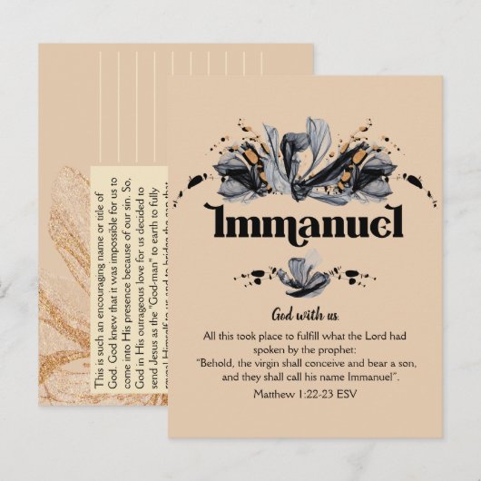 Immanuel | Namen van de goddelijke Devotionele Bij Briefkaart (Voorkant / Achterkant)