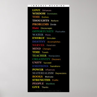Immense betekenis poster