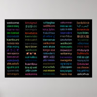 IMMENSE Bienvenue en 80 langues NOIR Poster -5tail
