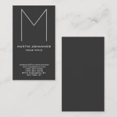 Immense Monogramme Carte de visite gris chic verti (Devant / Derrière)