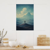 Immersive Dreamscape of Solitude | Surreal Mountai Poster (Keuken)