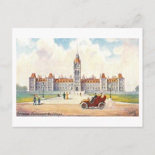Immeuble du Parlement à Ottawa Carte postale Vinta (Devant)