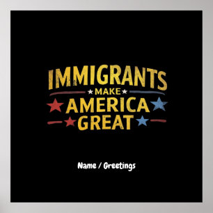 Immigranten maken Amerika groot om gelijkheid te v Poster