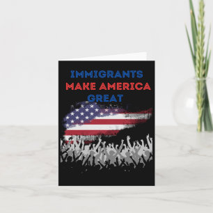 Immigranten maken Amerika groot. Sticker Kaart