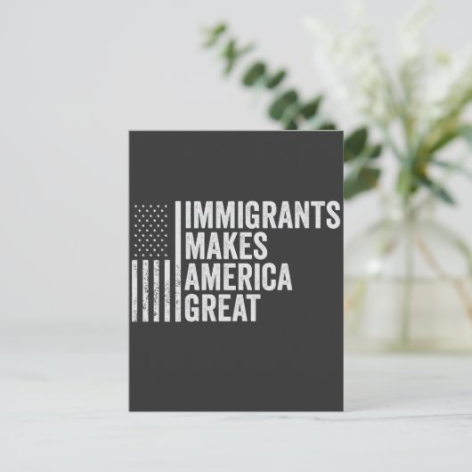 Immigranten Maken Amerika Groot Vlag Anti Trump Briefkaart (Staand voorkant)