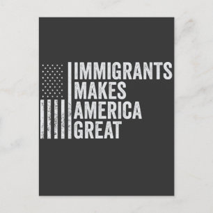Immigranten Maken Amerika Groot Vlag Anti Trump Feestdagenkaart