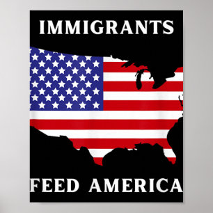 Immigranten voeden Amerika met vluchtelingenrechte Poster