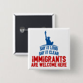 Immigranten Welkom Square Button (Voorkant /achterkant)